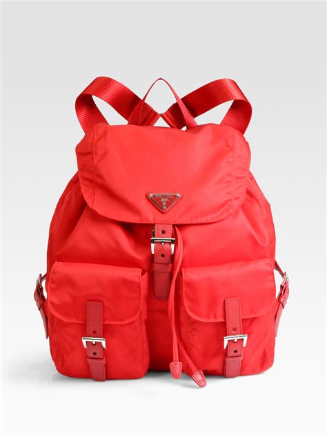 small red prada backpack|Prada nylon backpack large.